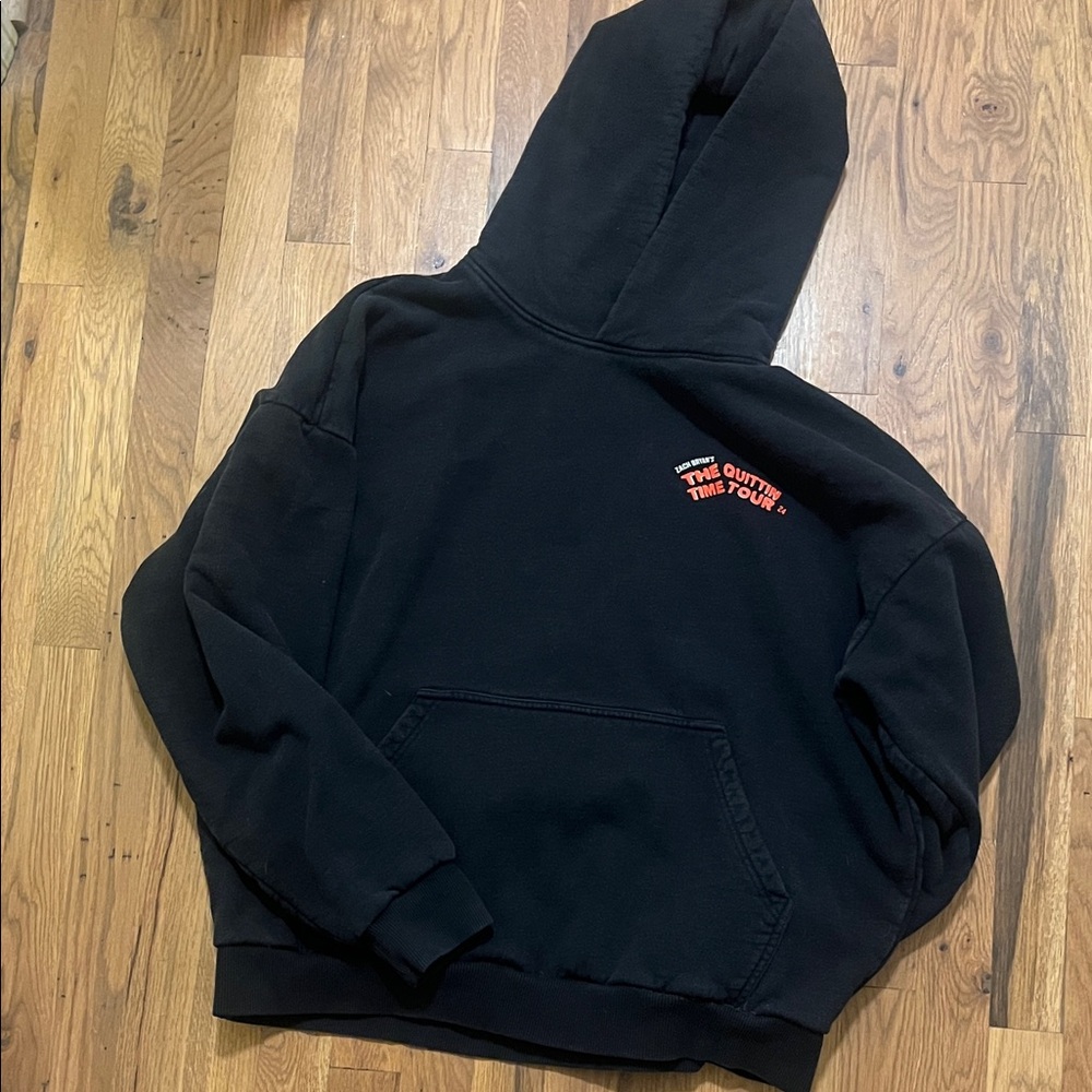 Black Hoodie with Small Red Chest Graphic Zach Bryan Merch